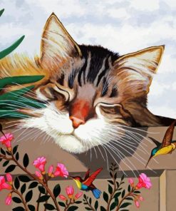 Kitty And Hummingbird Paint By Numbers