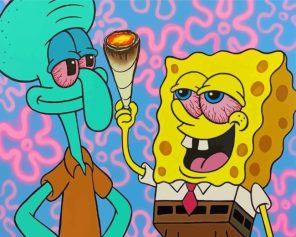 Squidward And Spongbop Paint By Numbers