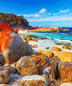 Rocks Beach Tasmania Paint By Numbers