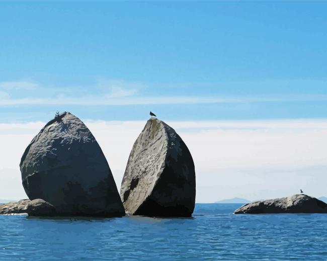 Split Rock In Water Paint By Numbers