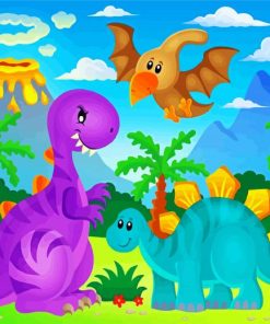 Colorful Dinosaurs Paint By Numbers