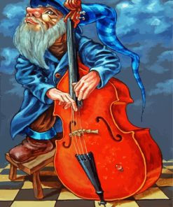 Bass Fiddle Player Paint By Numbers
