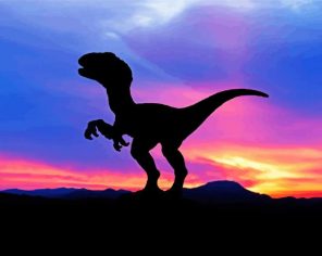 Velociraptor With sunset Paint By Numbers