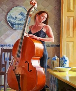 Lady With Upright Bass Paint By Numbers