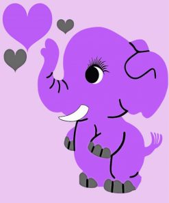 Purple Elephent Paint By Numbers
