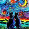 Kitties Starry The Night Paint By Numbers