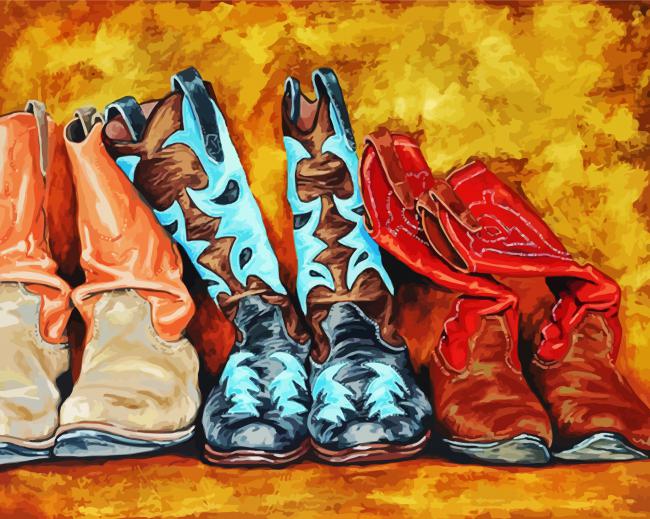 Antique Boots Paint By Numbers