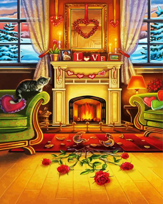 Aesthetic Fire Place Paint By Numbers