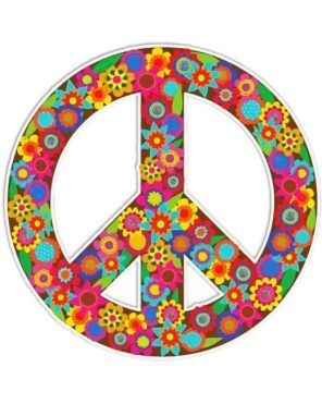 Peace Sign Floral Paint By Numbers