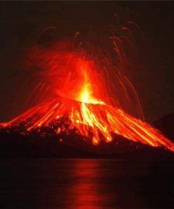 Active Krakatoa Volcano Paint By Numbers