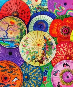 Colorful Umbrellas Paint By Numbers
