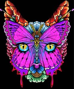 Stylish Cat Butterfly Paint By Numbers