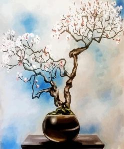 Cherry Flowers Bonsai Paint By Numbers