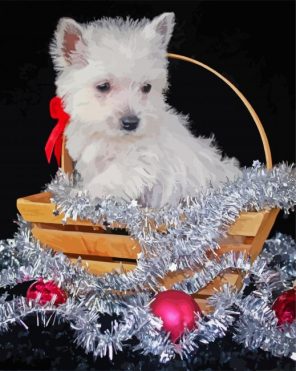 Christmas Westie Puppy Paint By Numbers