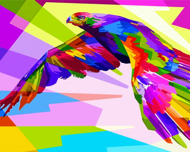 Flying Colorful Eagle Paint By Numbers