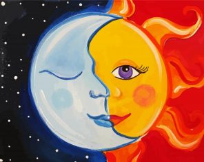 Artistic Moon And Sun Paint By Numbers