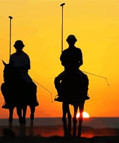 Polo Players Silhouette Paint By Numbers