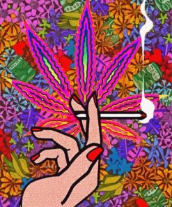 Colorful Marijuana Paint By Numbers