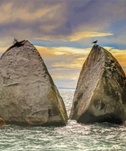 Split Rock In Sea Paint By Numbers