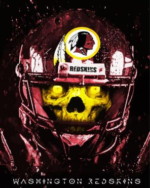 Redskins Skull Paint By Numbers