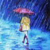 Lady Walking In The Rain Paint By Numbers