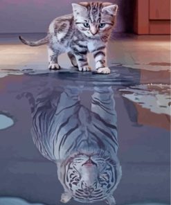 Kitty Reflection Tiger Paint by Numbers