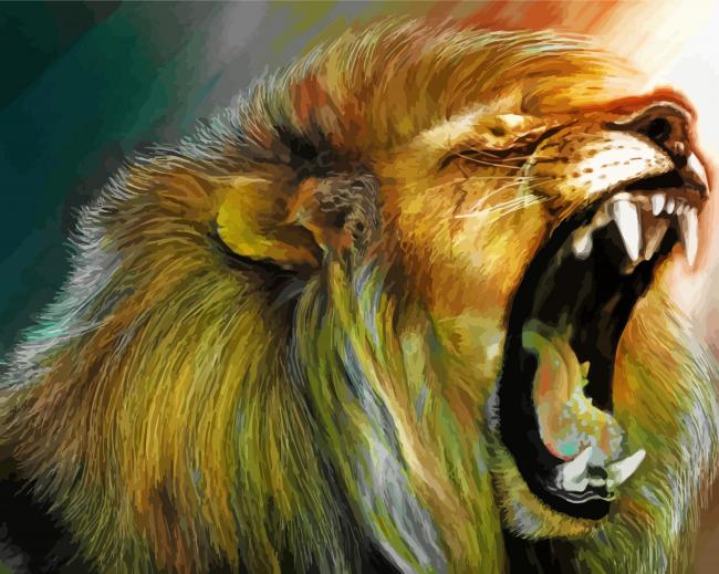 Angry lion Paint By Numbers