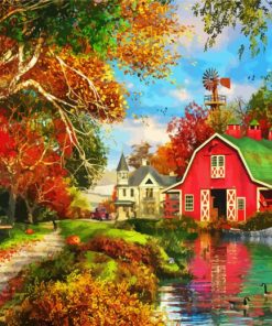 Autumn Farmhouse Paint by Numbers