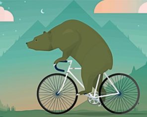 Bear On Bike Paint By Numbers