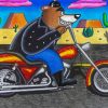 Bear On Motorcycle paint by numbers