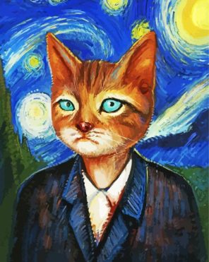 Cat Van Gogh paint by numbers