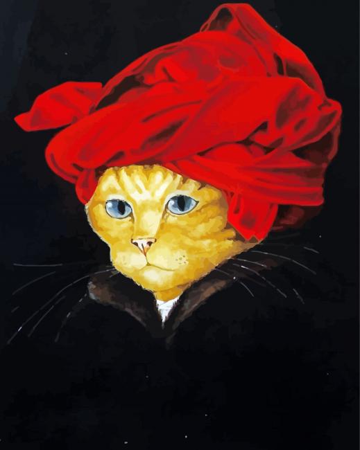 Kitty With Turban Paint by Numbers