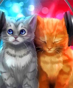 Cats With Headphones Paint by Numbers