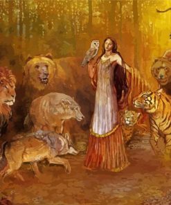 Circe With Wild Animals Paint By Numbers