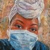Close Up African American Nurse Art paint by numbers
