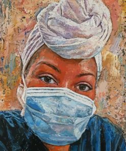 Close Up African American Nurse Art paint by numbers