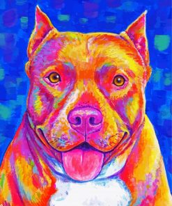Colorful Pitbull Dog Paint By Numbers
