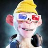 Monkey With Headphones Paint by Numbers