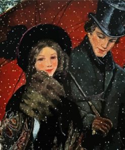 Couple In Snow Paint By Numbers