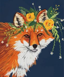 Floral Fox paint by numbers