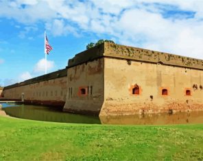 Fort Pulaski Monument paint by numbers