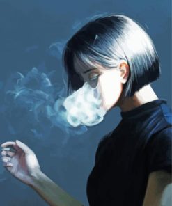 Girl Smoke Art Paint By Numbers