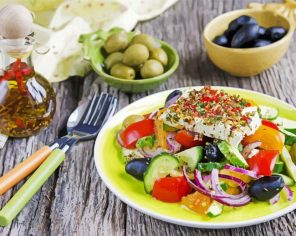 Greek Salad With Olives paint by numbers