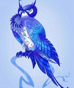 Illustration Mystic Blue Owl paint by numbers