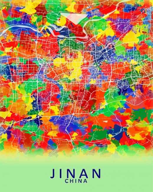 Jinan City Map Poster paint by numbers