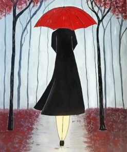Lady With Umbrella Paint By Numbers