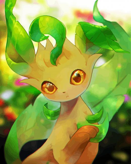 Artistic Leafeon Paint By Numbers