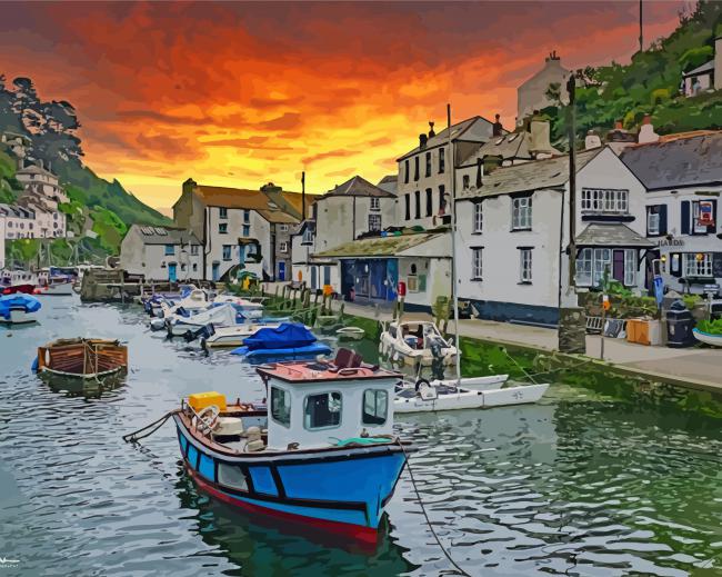 Polperro At Sunset paint by numbers