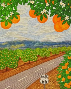 Route 66 Orange Groves paint by numbers