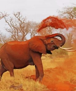 Safari Elephant Dust paint by numbers